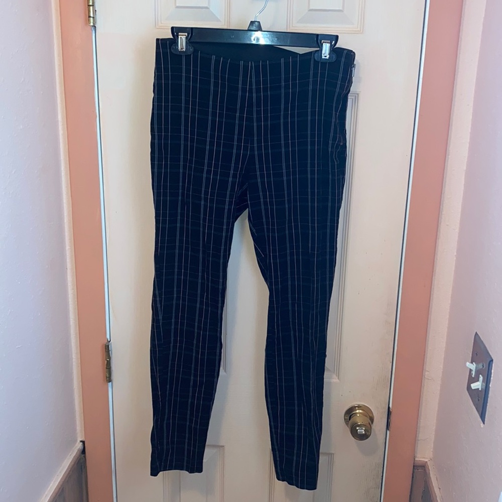 Black Well Fit Plaid Pants